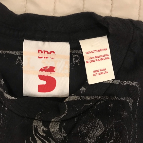 BDG black and grey ‘Baptized by fire’ tee shirt Size S Excellent used condition - Picture 7 of 11